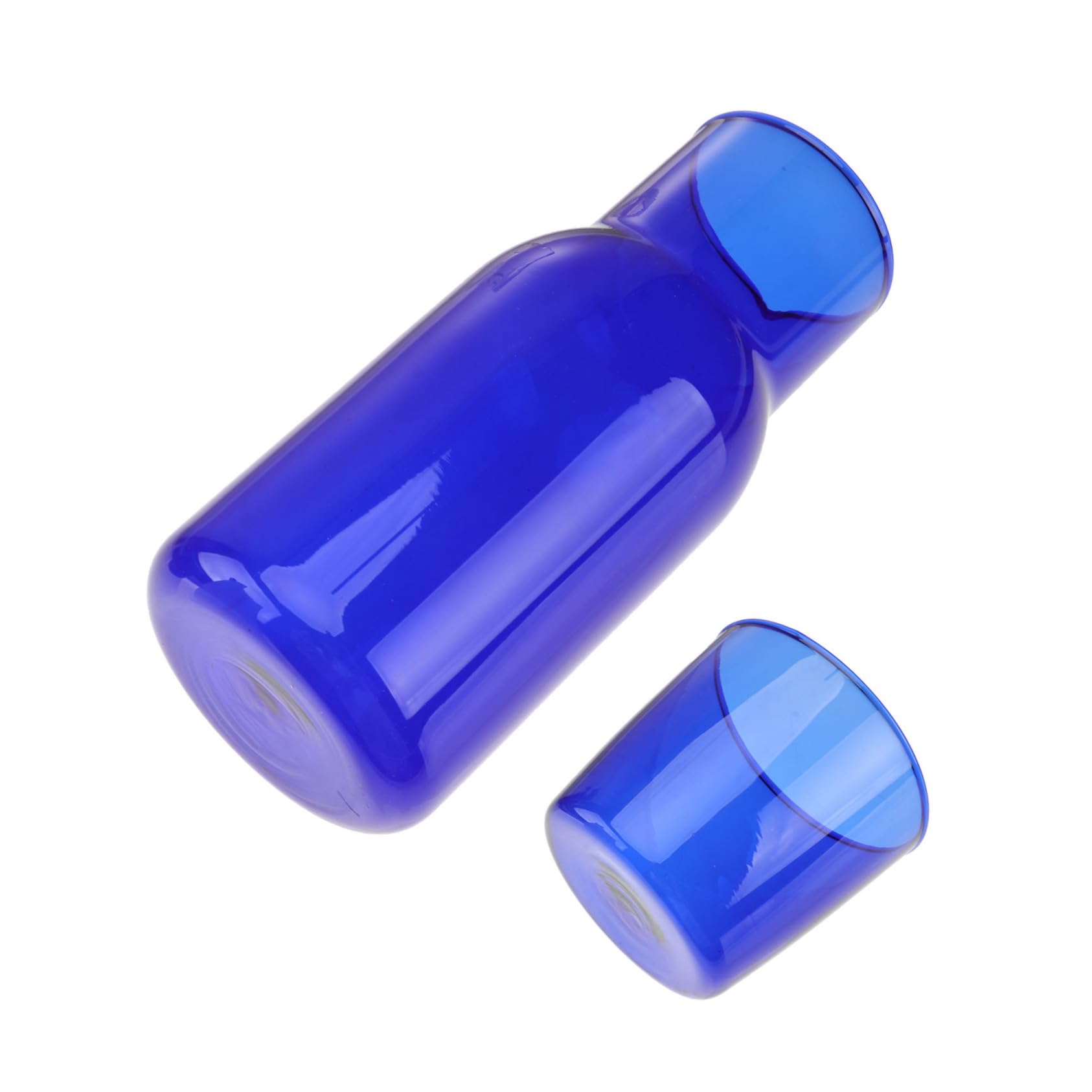 Garneck 1 Set Hotel Water Bottle Lemonade Pitcher Dispenser Clear Teapot Espresso Cups Fruit Juice Beverages Glasses with Lids Cups with Lid Clear Tea Cups Latte Glasses Blue