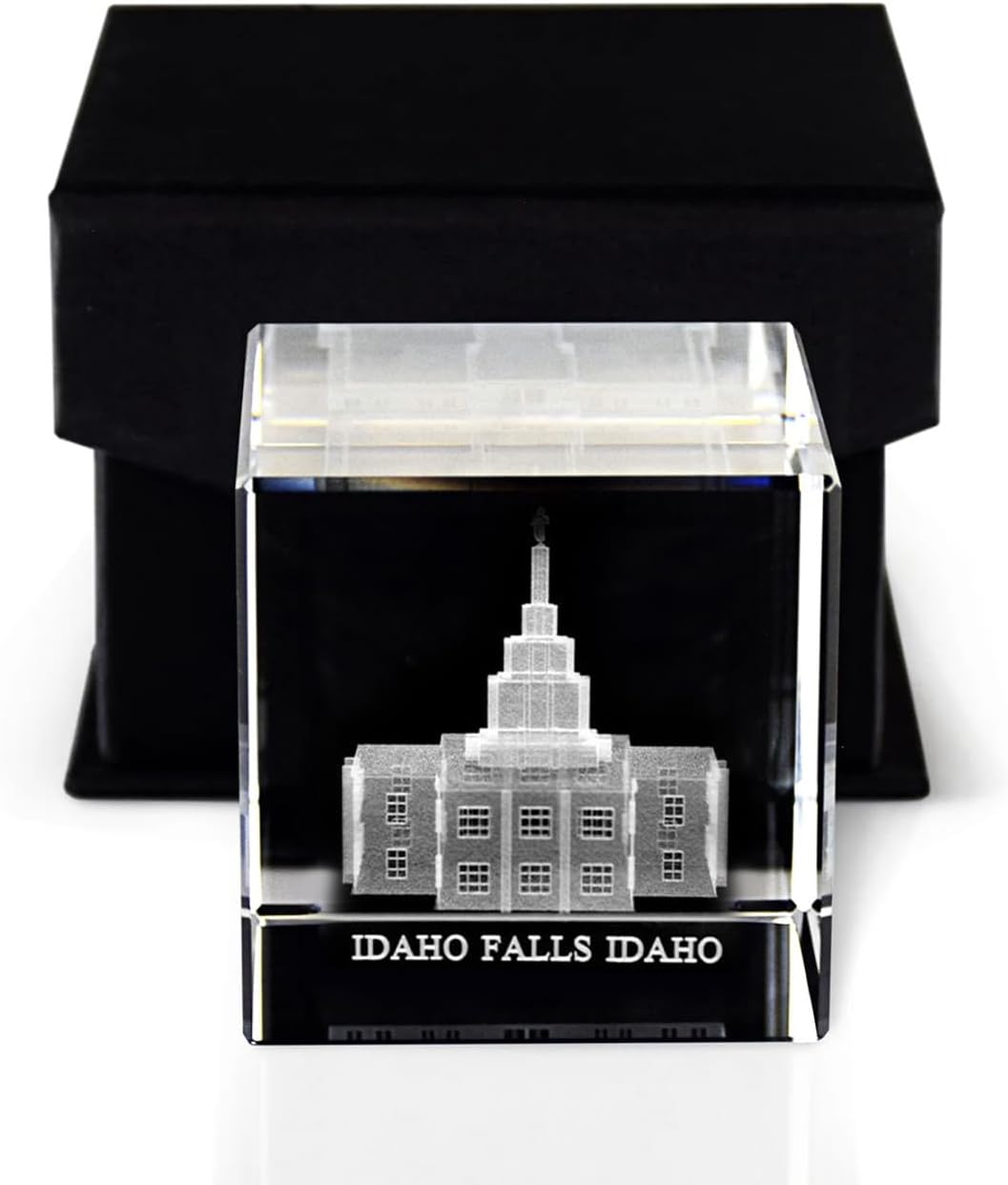 Ringmasters Crystal Cube Desk Decor LDS Temple Paper Weights for Office Desk | Christian Home Decor, (Idaho Falls Idaho)