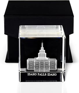 Ringmasters Crystal Cube Desk Decor LDS Temple Paper Weights for Office Desk | Christian Home Decor, (Idaho Falls Idaho)