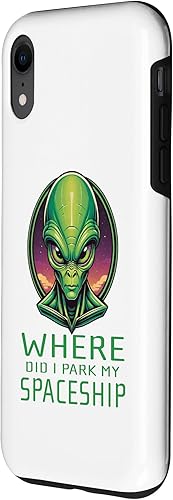 Vista 17 de iPhone 13 Pro Alien Head Art Where I Park Spaceship Area 51 Ufo Aliens Case