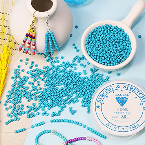 Bala&Fillic Turquoise Blue Color 3mm Seed Beads About 3600pcs/100Grams in Bag - Image 3