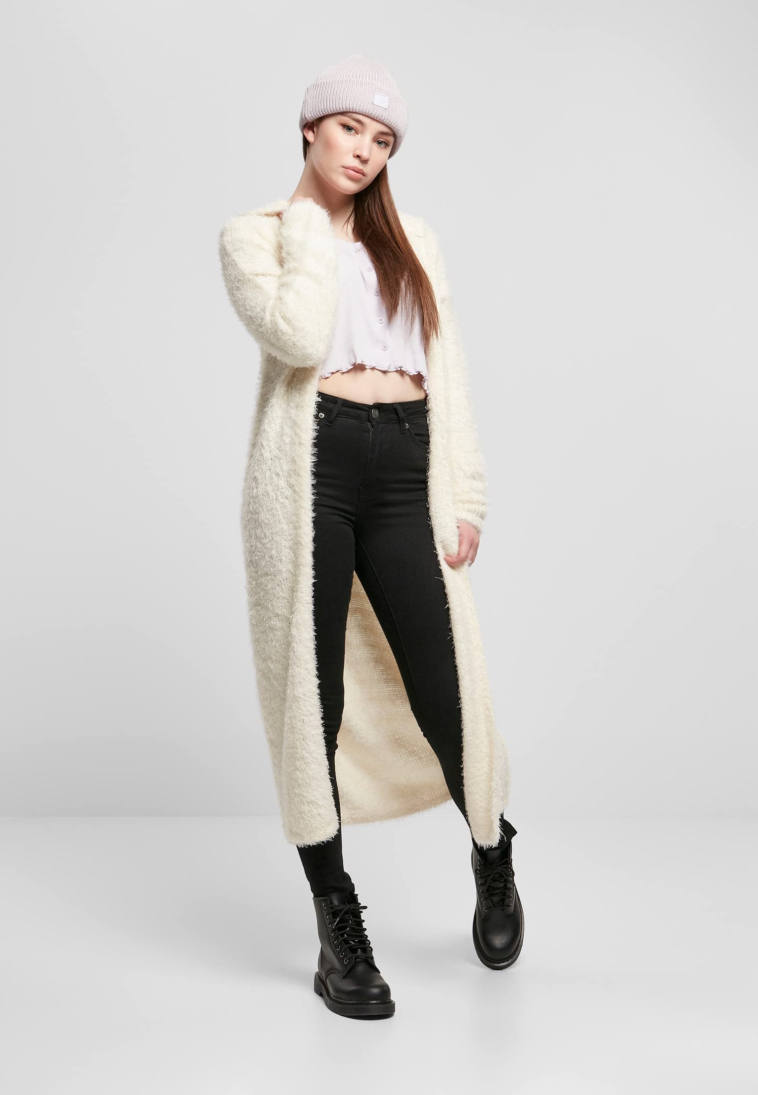 Urban Classics Ladies Hooded Feather Cardigan Mujer Cárdigan Negro