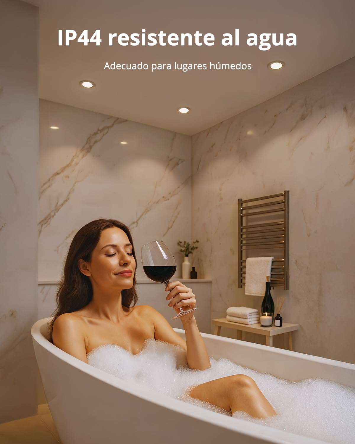 Bojim Focos LED Interior Regulables 7W IP44, Corte 68mm-80mm, Luz Cálida Neutra Fría, para Baño Cocina Habitación, Blanco, 10 Pack