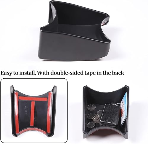 Miniatura 9 de HAPPYHORSE Caja de Almacenamiento para Consola de Coche Bandeja Organizadora Compatible con Fiat 500 2007-2015 Portavasos de Control Central Caja de