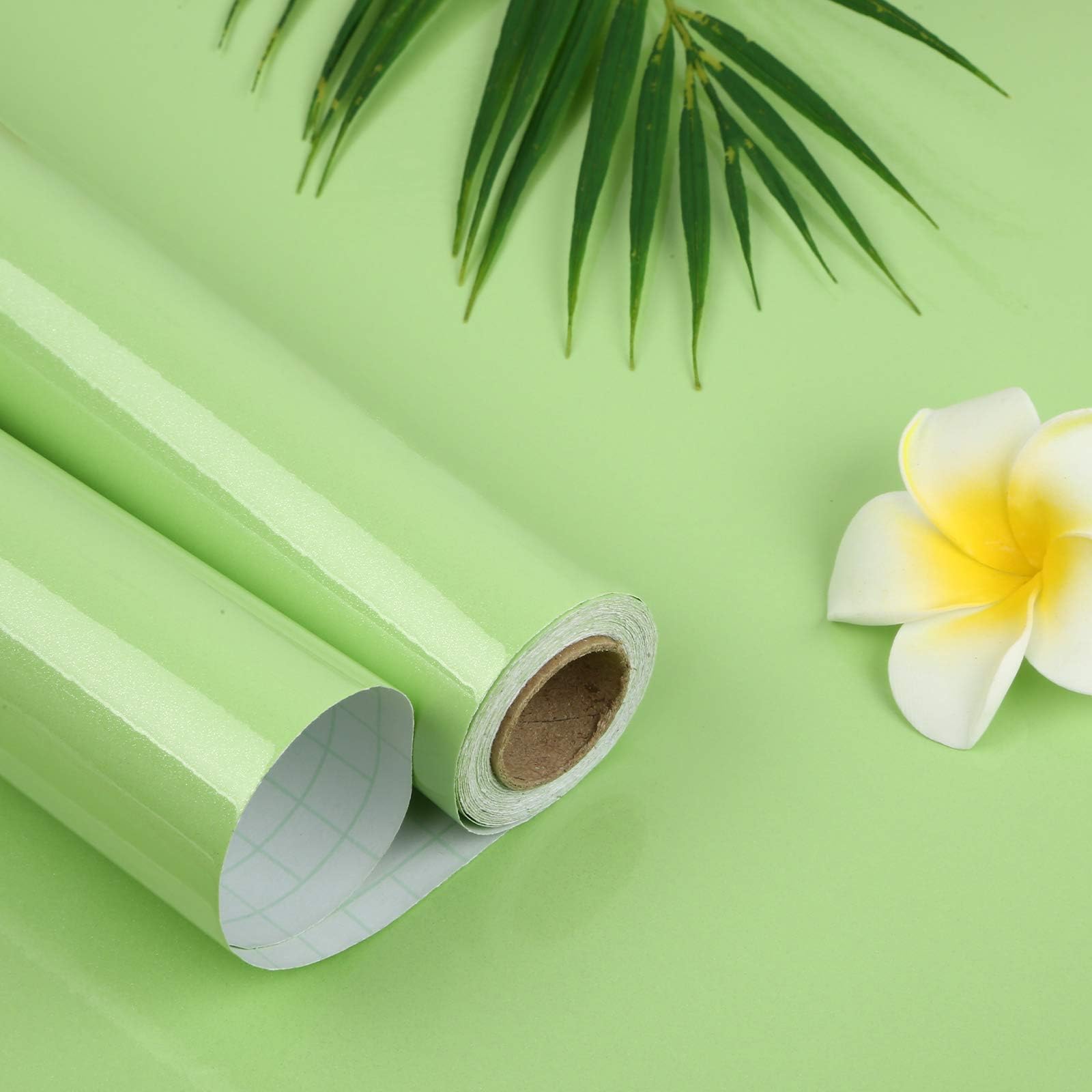 Oxdigi Green Contact Paper Decorative 24 x 196 inches for Cabinets Countertops Kitchen Shelves Liner Glossy Glitter Self Adhesive Film Peel and Stick Waterproof Removable Wallpaper