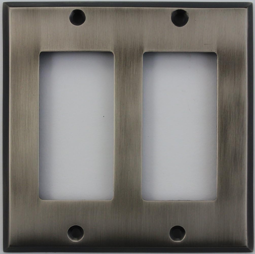 Antique Pewter 2 Gang GFI/Rocker Opening Wall Plate