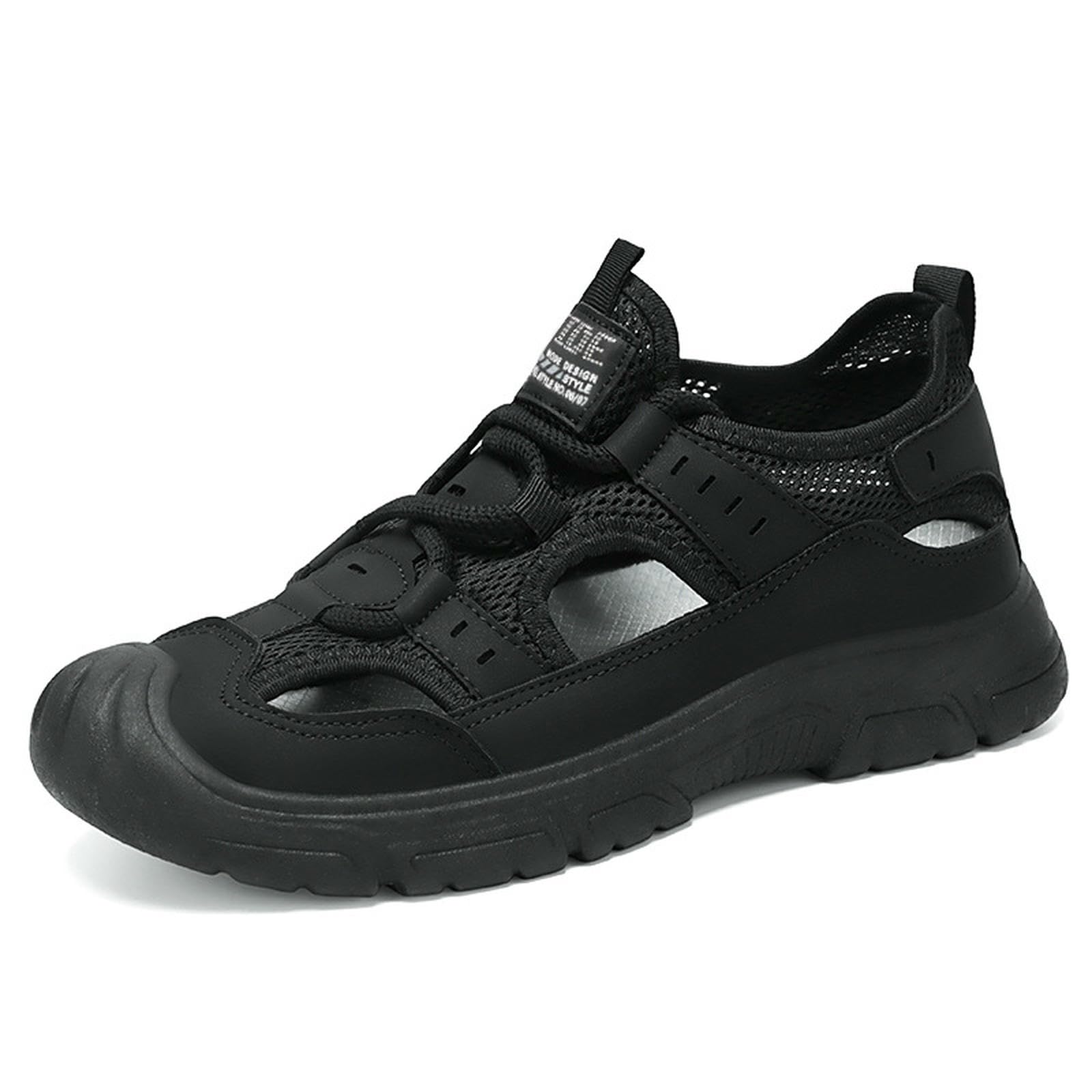 Chaussures de plage légères masculines noires et sandales d'été ajourées taille 39