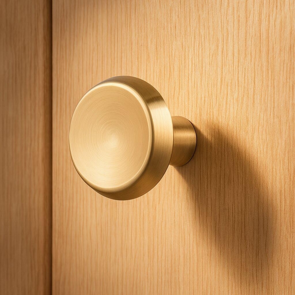 10 Pack Champagne Bronze Cabinet Knobs, 1.4 Inch (36mm) Round Cabinet Pulls, Modern Single Hole Hardware Zinc Alloy Handles for Kitchen, Bathroom Dresser, Drawer knobs
