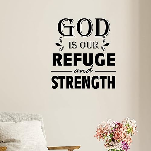 Miniatura 2 de Calcomanías de vinilo para pared diseño de Dios es nuestro refugio y fuerza decoración de arte del hogar calcomanía de vinilo religioso cristiano
