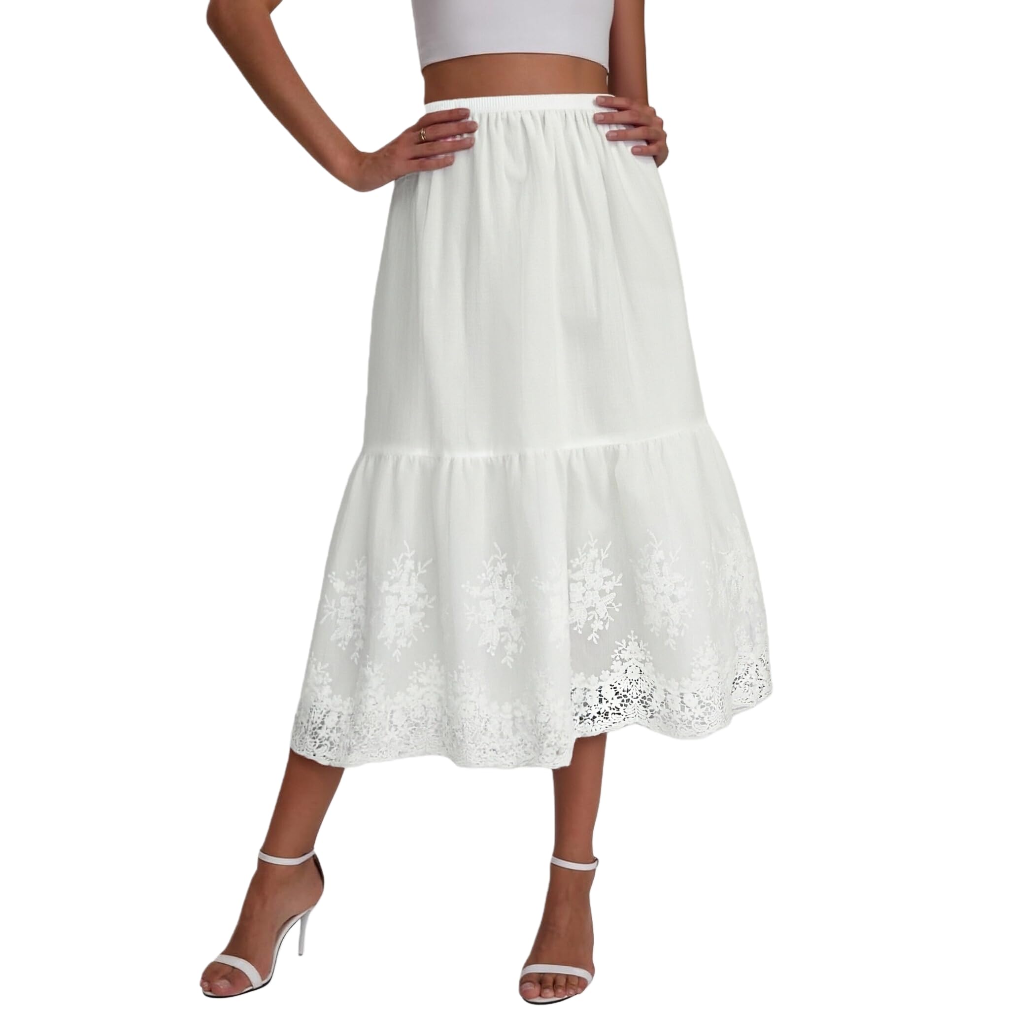 Snapklik.com : FGBFM Skirt Extender Dress Women Slip Dresses Under Lace  Cotton Extenders Enaguas De Mujer Para Faldas