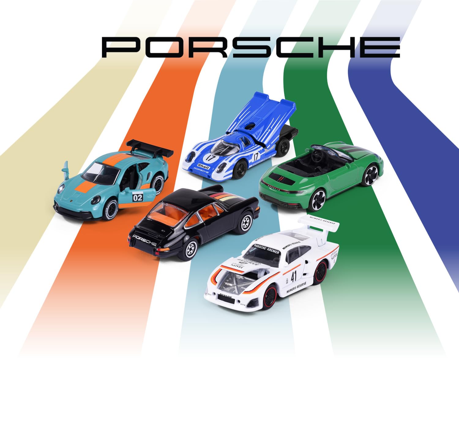 Majorette Coffret BMW 5 Pièces – 2 Modèles Exclusifs, Portes Ouvrantes, Phares Translucides, Suspensions – Dès 3 Ans