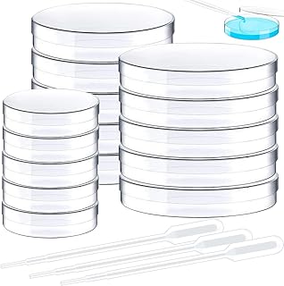 Petri Dishes with Lids,Plastic Petri Dishes Set,Clear Petri Dishes with Lids,Bioresearch Sterile Petri Dish,Sterile Petri Plates in 3 Sizes for School Science Projects,Biological Themed Party