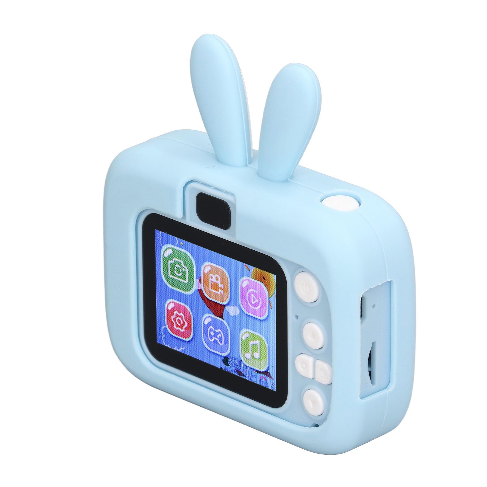 Kikumi Macchina Fotografica Digitale per Bambini 20MP Giocattolo Selfie per Bambini di Compleanno di Natale per Bambini Forma di Coniglio 2 Pollici (Blu)