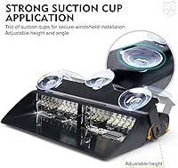 Vista 4 de Xprite luces estroboscópicas de emergencia de 2×11 pulgadas de alta intensidad color ámbar y verde con 32 LED para tablero e interior de parabrisas