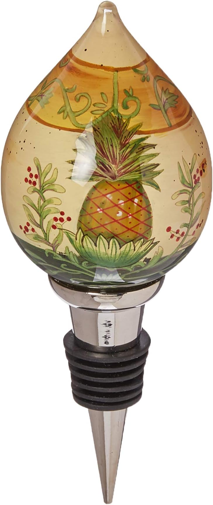 Ne'Qwa7000129 Art, Welcome Pineapple, Artist Susan Winget, Wine Stopper, 7000129