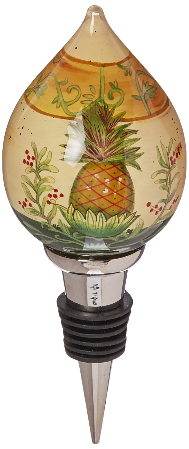 Ne'Qwa7000129 Art, Welcome Pineapple, Artist Susan Winget, Wine Stopper, 7000129