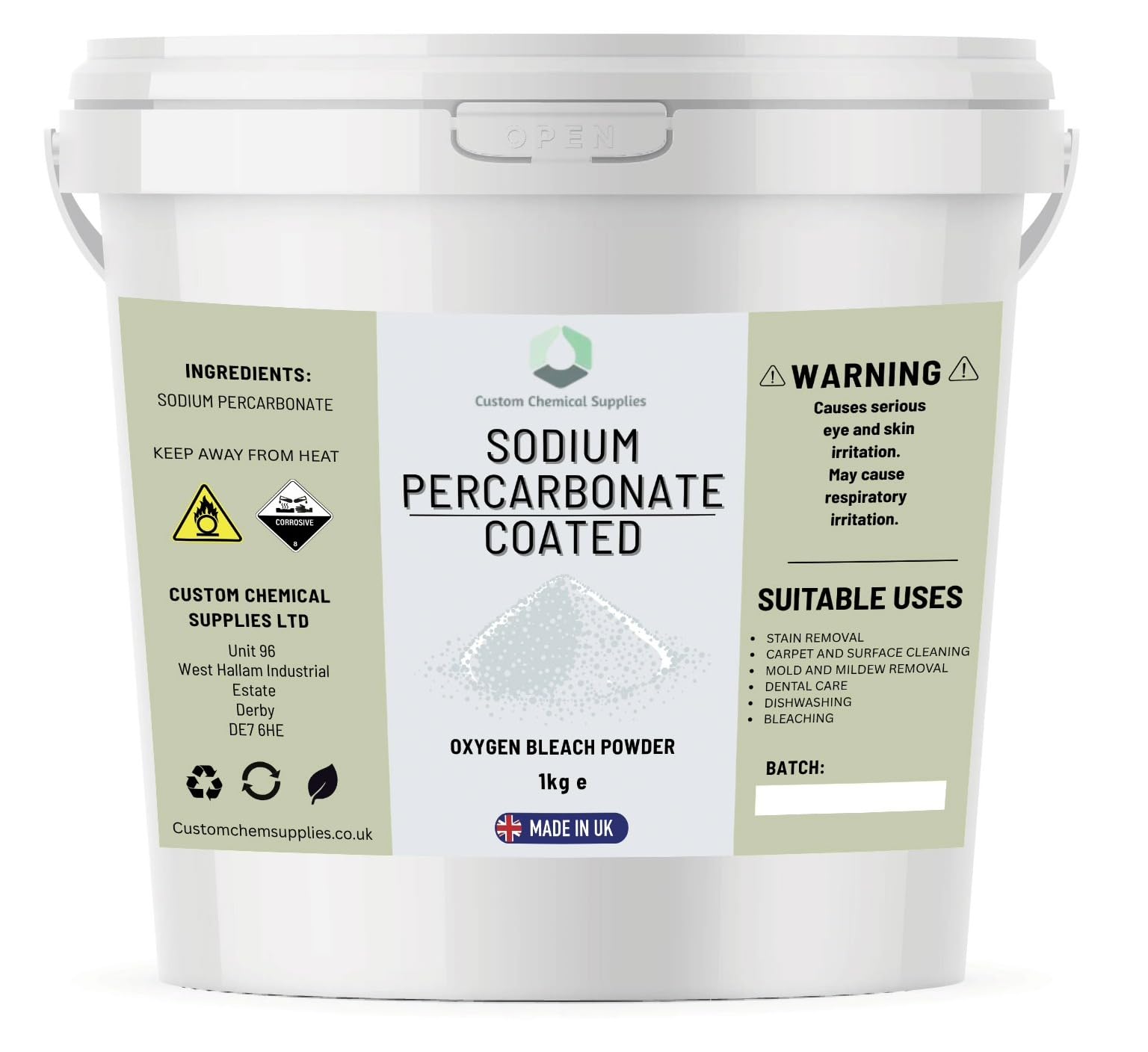 1KG - Sodium Percarbonate Pure Granular Coated Oxygen Bleach Cleaner Stain Remover