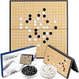 Magnetic Go Game Set 19x19 Chinese Chess Set (15-Inch) Portable with Magnetic Plastic Stones Portable and Travel Ready Set （Extra Large 38x38cm）