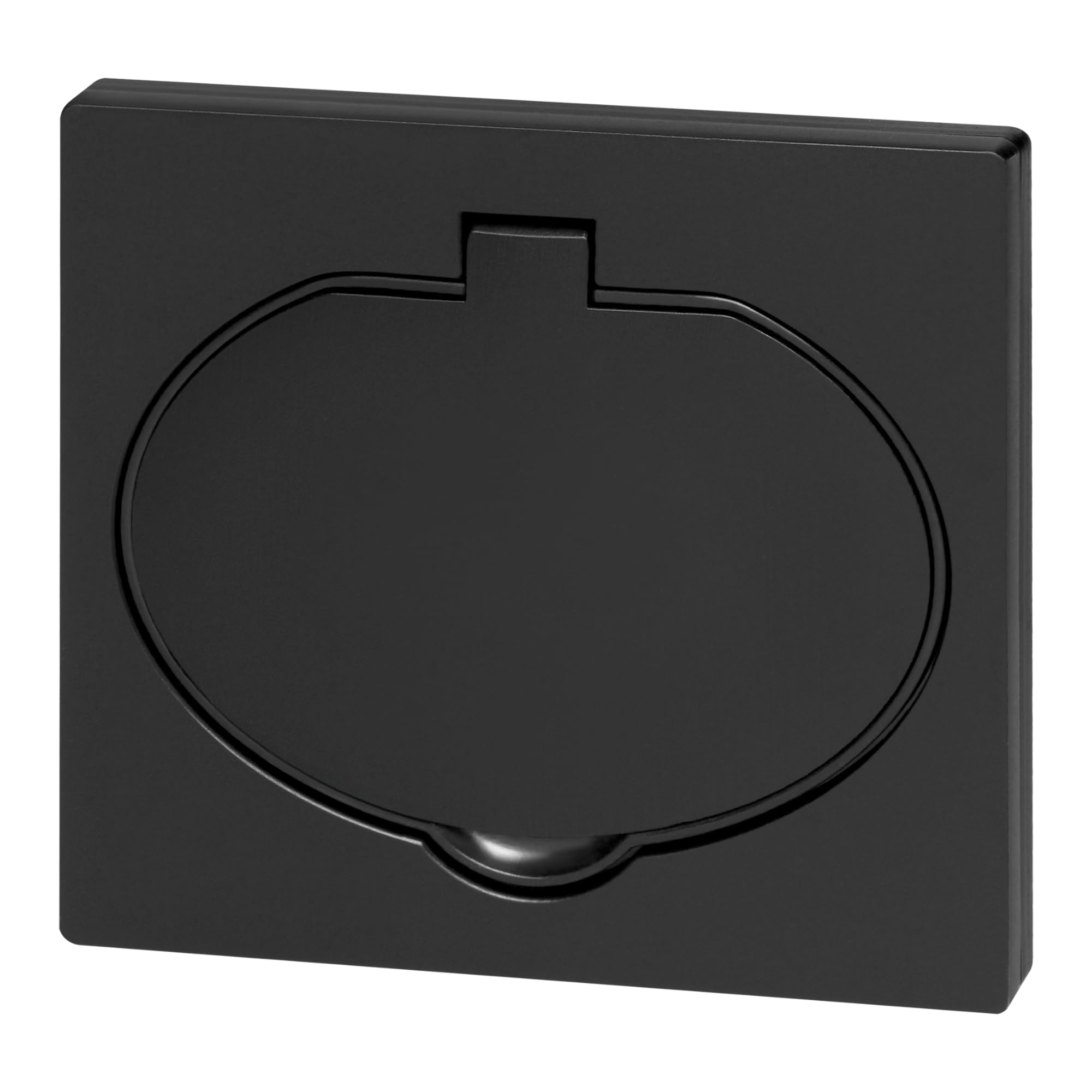 Enchufe Empotrable Negro Mate de Diseño Moderno | Con Tapa Hermética IP44 para Baño y Cocina | Enchufe de Pared Tipo Schuko Premium 1x2P+T (Negro)