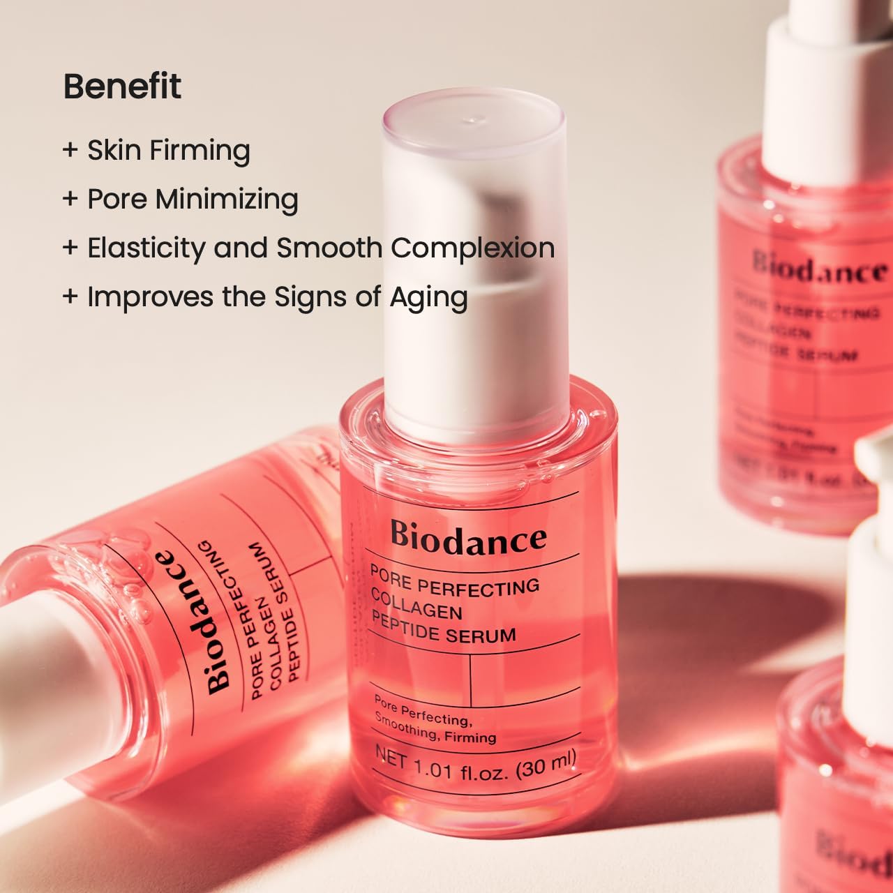 BIODANCE Siero Viso ai Peptidi di Collagene - Perfezionatore Pori, Rassodante e Illuminante - Effetto Rimpolpante e Base Trucco - Skin Care Coreana per Tutti i Tipi di Pelle - 30ml (1.01 fl.oz)