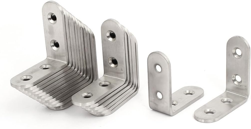 50mmx50mmx3mm Stainless Shelf Brackets & Supports Steel L Shaped Angle Brackets Shelf Brackets Supports 20pcs