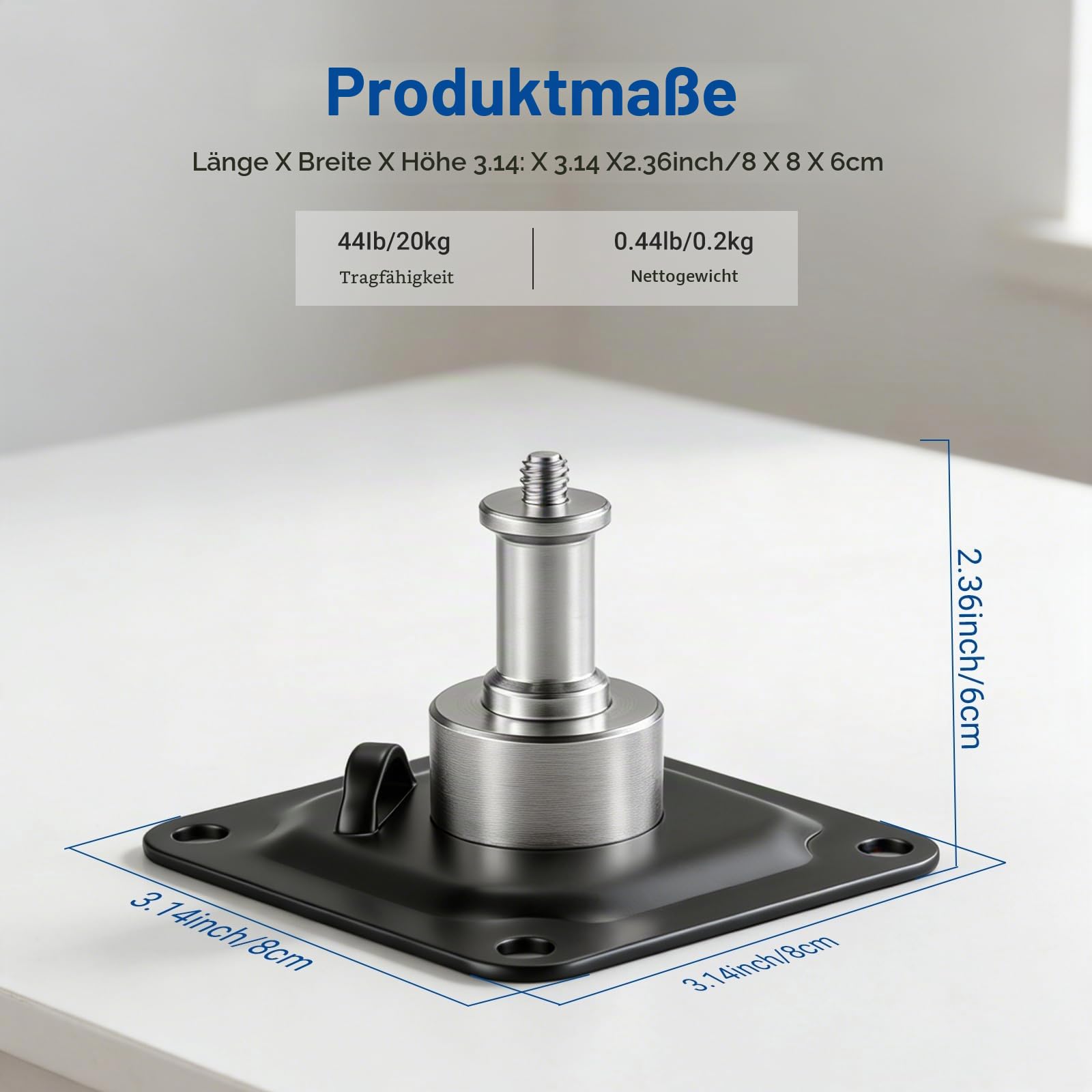 NEEWER Deckenhalterung, Wand und Deckenhalterungsadapter mit 5/8" Bolzen und 1/4" Schraube für Ringleuchte, Studio Monolicht, LED Videoleuchte, Projektor & Mikrofon, max. Belastung: 44lb/20kg