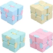 4 PcsInfinity Cube, Fidget Cubes, Creative Fidget Stress Relief Toy for Office Work and Classroom Focus, Pink Blue Yellow Green Sensory Cubes