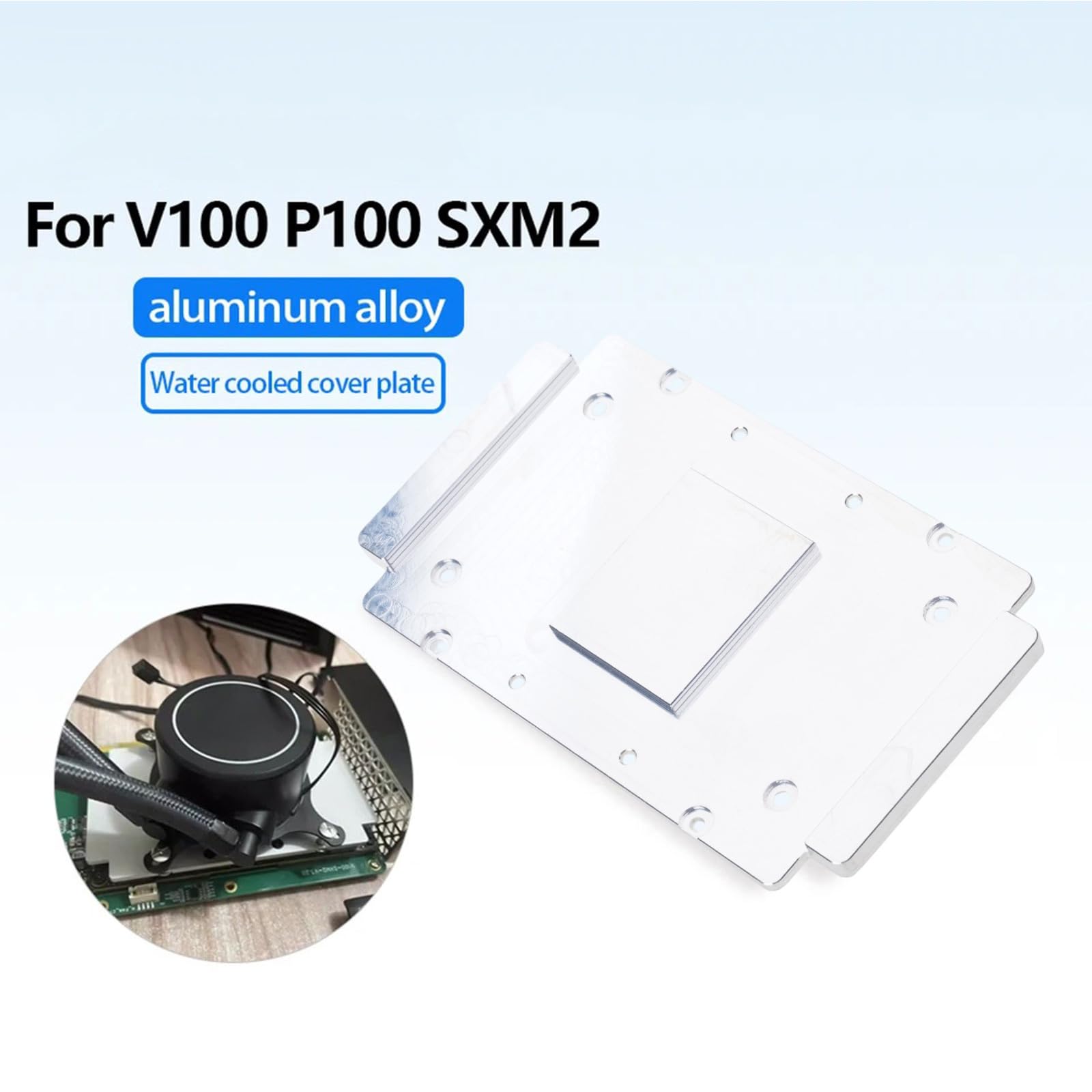 Piastra di raffreddamento in alluminio GPU per piastra di raffreddamento per V100 SXM2 Dissipazione di calore Accessorio in alluminio Frigorifero Piastra di raffreddamento