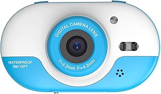 Câmera digital infantil de 8 MP Câmera à prova d'água para crianças com câmeras duplas frontal e traseira de 2,4 polegadas IPS HD Tela de foto/vídeo com um clique temporizador para 5s
