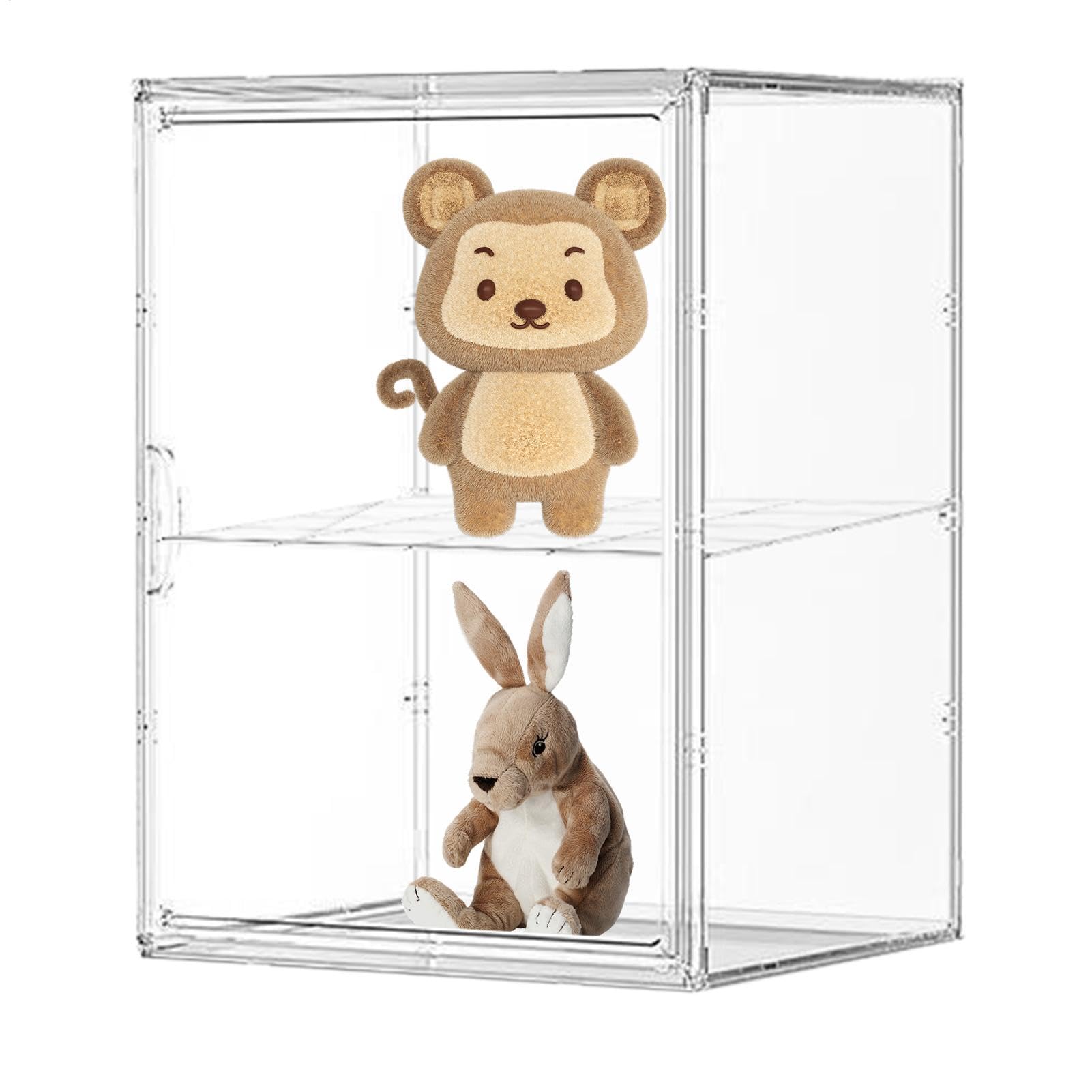 Contenitori per bambole in peluche, vetrina per bambole