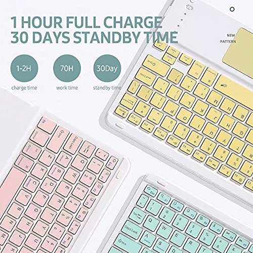 Estojo do teclado, Baugger Capa de teclado com teclado touchpad removível BT/slot de caneta compatív