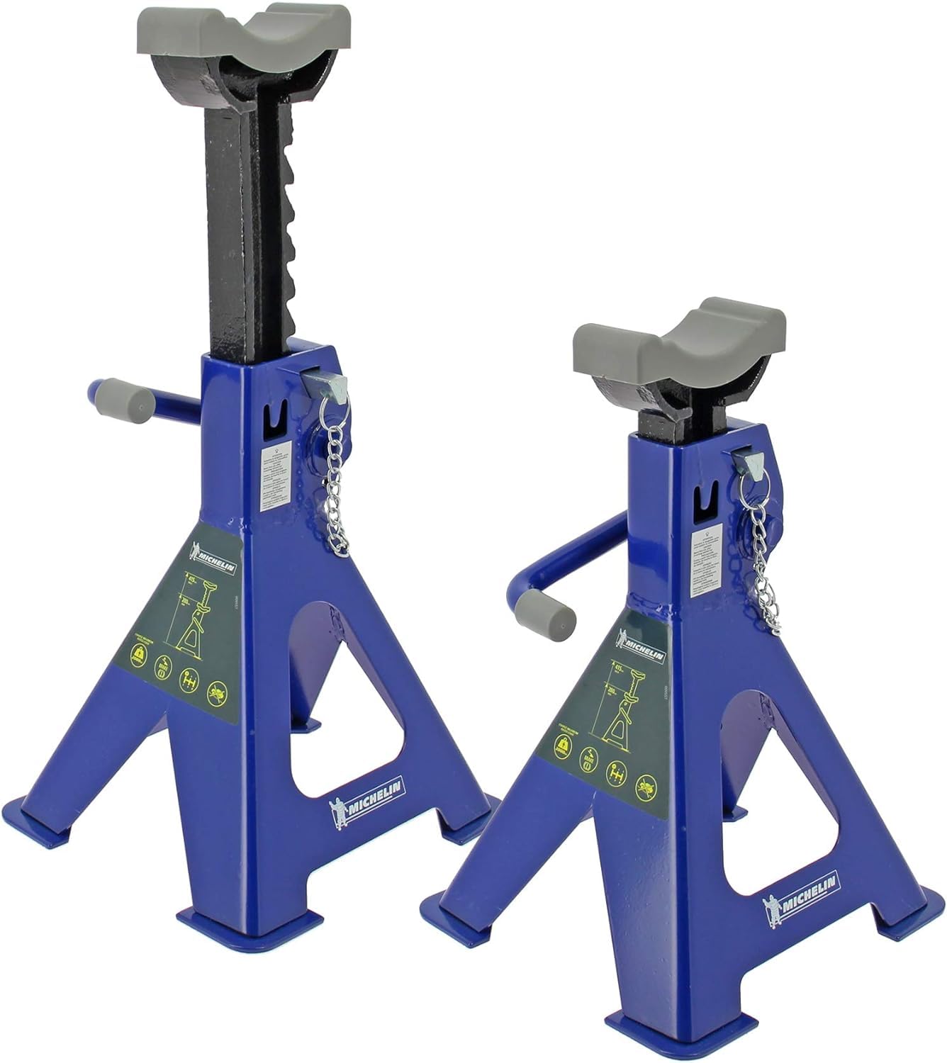 MICHELIN 9558 Cric hydraulique rouleur 1,8T + 2 Chandelles Fixes 2T & 92417/009557 Chandelles de Levage 2T