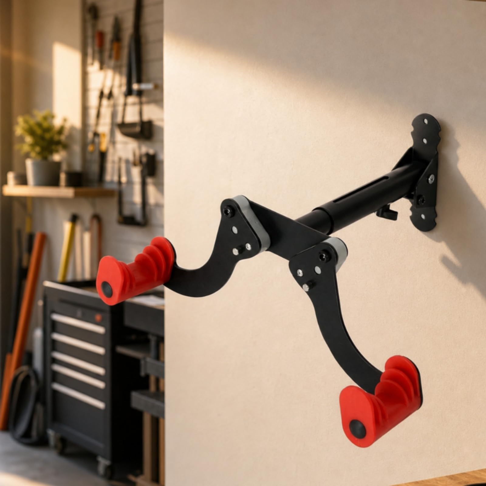 Pared para Bicicleta, Negro, Soporte De Pared Para Bicicleta Con Ganchos Ajustables
