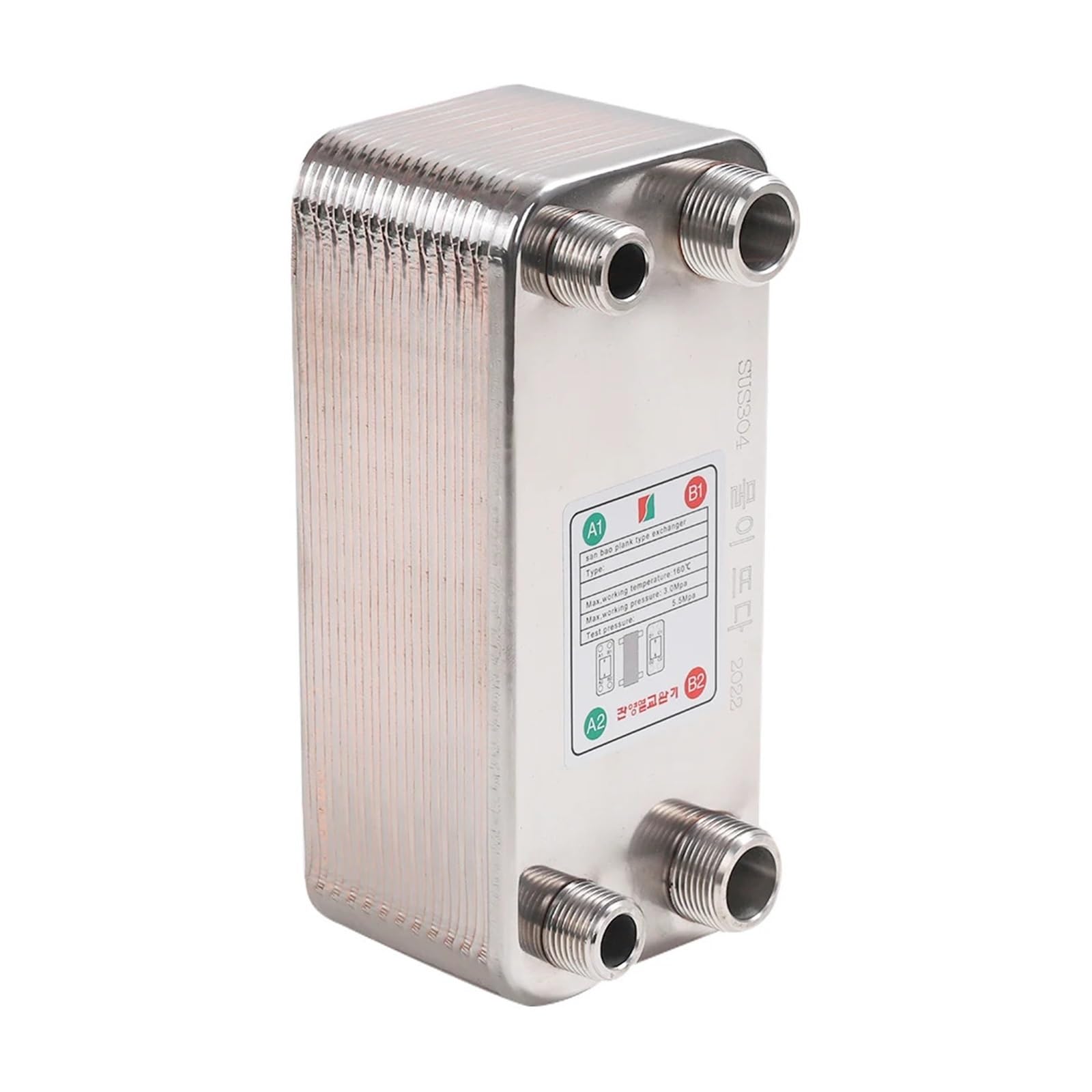 Heat Exchanger, 22 Plates,4.5Mpa Brazed Plate Heat Exchanger, Floor and Water Heating, Snow Melting