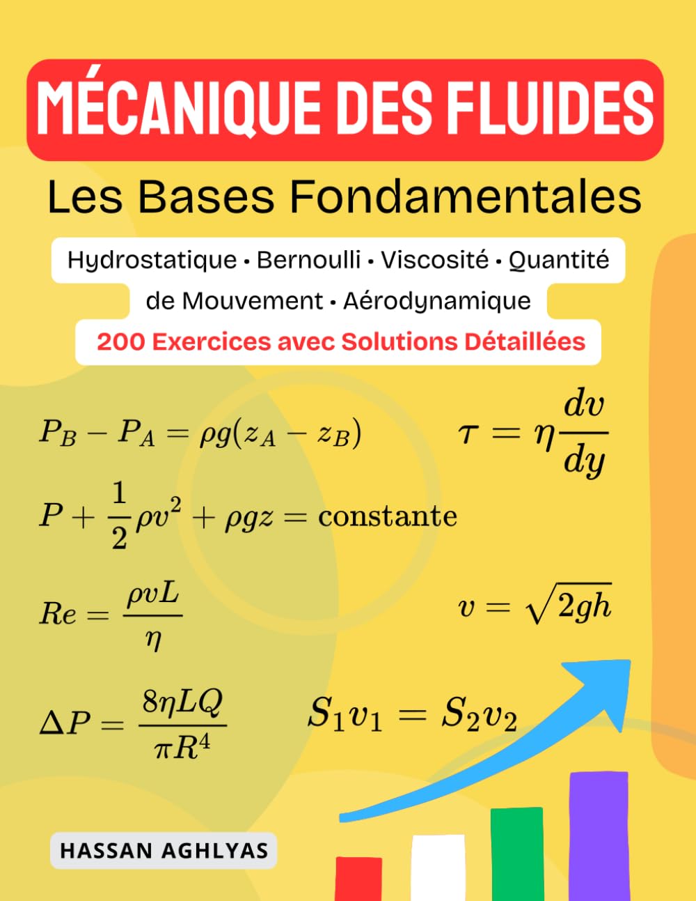 Mécanique des fluides (Les Bases Fondamentales): Hydrostatique • Bernoulli • Viscosité • Quantité de Mouvement • Aérodynamique - 200 Exercices avec Solutions Détaillées