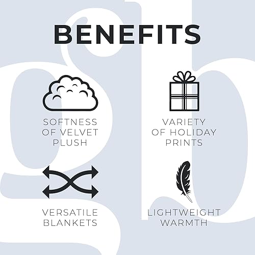 Miniatura 4 de Great Bay Home Manta de felpa de terciopelo lujosamente suave, manta de vacaciones individual  Manta de Navidad para sofá y cama  Manta de felpa