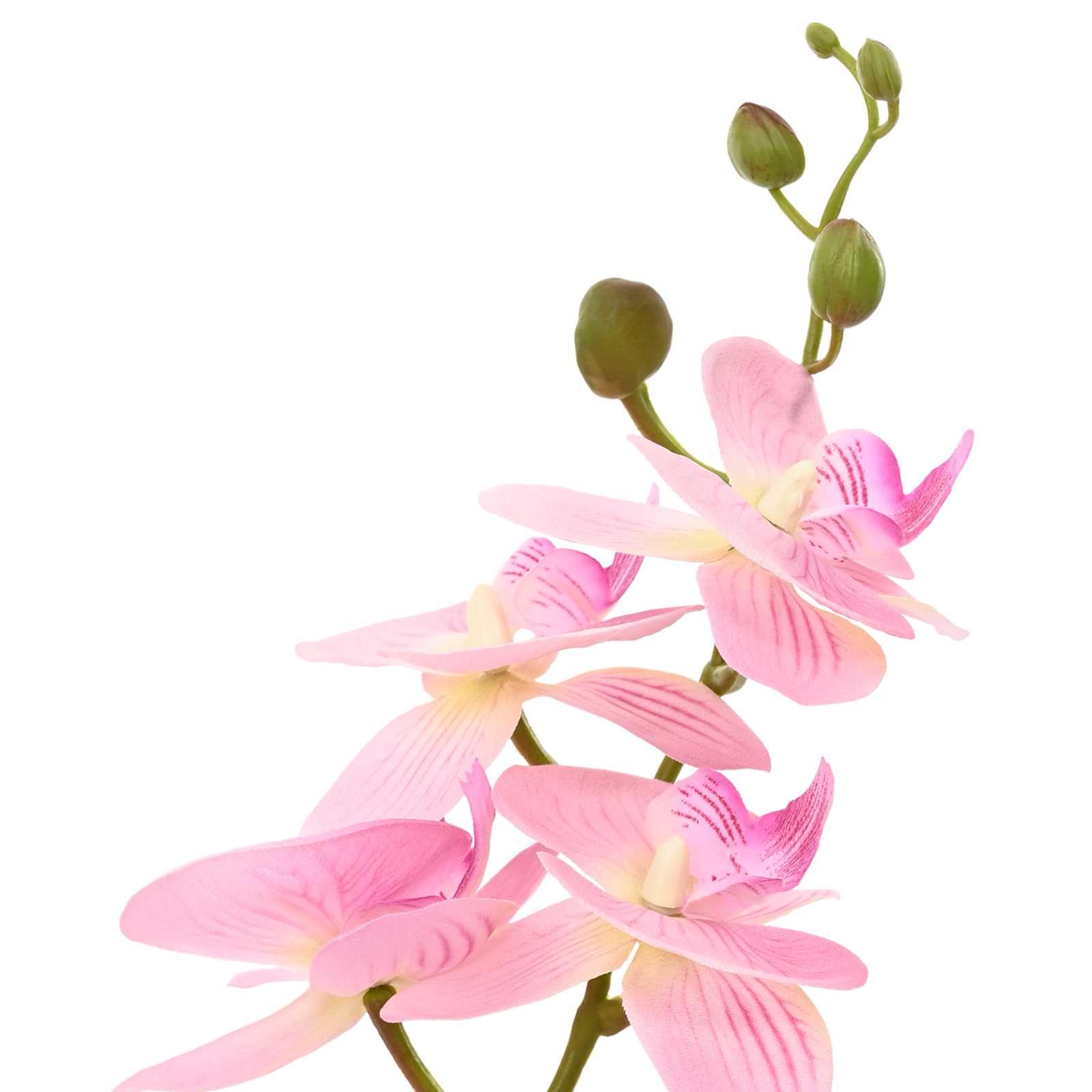 Künstliche Orchideenpflanze mit Topf Rosa, Kunstpflanze aus Stoff PE und PEVA, 45 x 15 x 65 cm, pflegeleicht für Wohnzimmer, Büro, Fensterbank, Innenbereich, dekorative Blume
