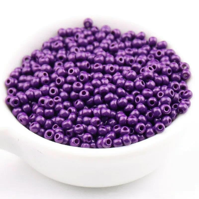 Perlas de arroz de vidrio de color sólido resistentes al desgaste doméstico de 2 mm, 3,0 mm y 4,0 mm, pintura uniforme, cuentas de bricolaje hechas a mano, morado oscuro, 19, 3,0 mm, 14800 piezas