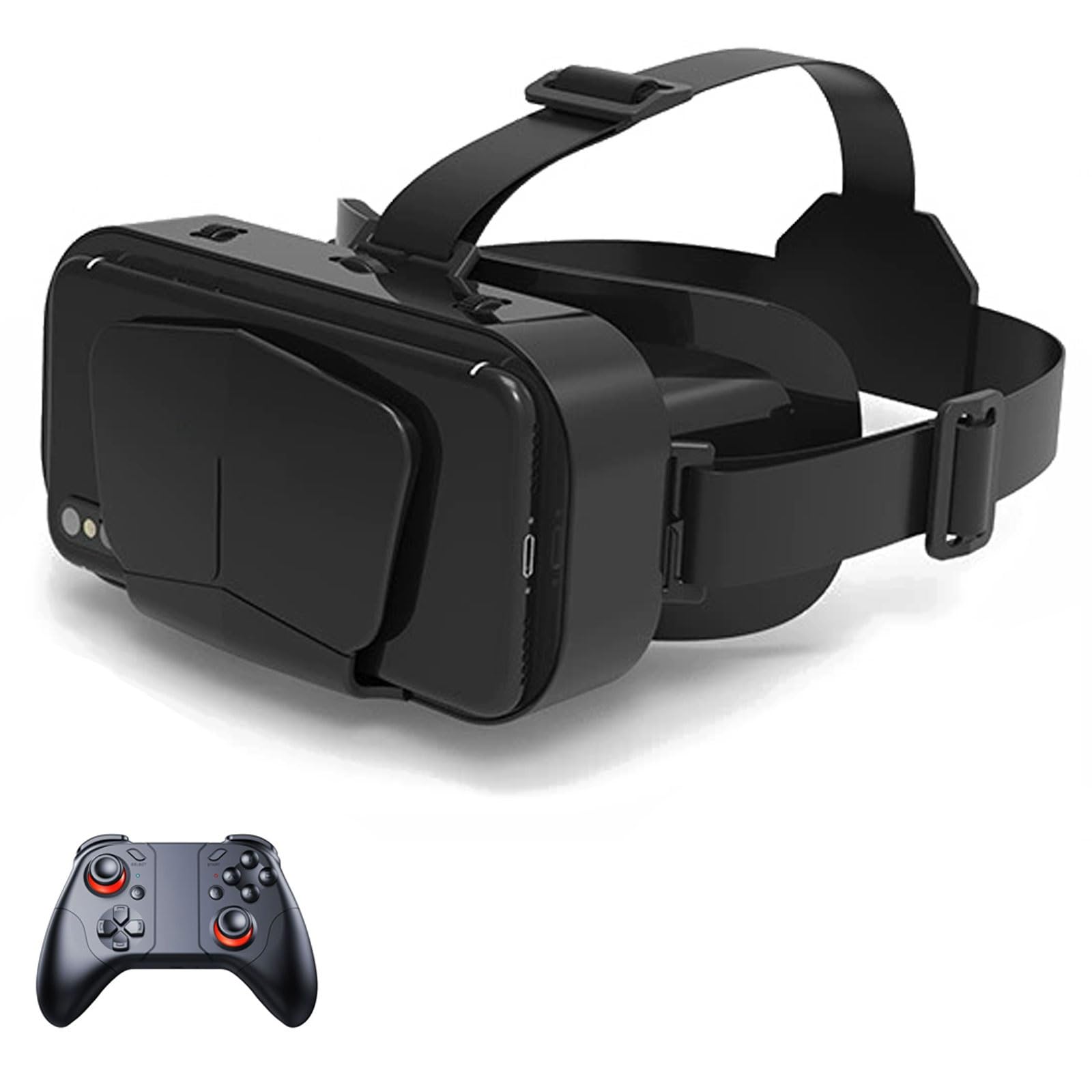 Cuffie Occhiali 3D VR, Visore Realtà Virtuale 3D, VR Visore Cuffie con Lenti HD Anti Luce Blu, per iPhone/Android Smartphones da 4,7 a 7,2 pollici, Regali di Natale per bambini e adulti(C)