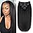 Tahikie Kinky Straight Human Hair Clip in Extensions 120g Full Head Clip ins for Women 100% Unprocessed Brazilian Virgin Human Hair Yaki Straight Clip ins Remy Hair Natural Black 8Pcs 18Clips 18inch