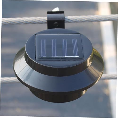 Miniatura 4 de DOITOOL 3 faroles solares de valla solar Luces de poste solar Lámpara de calle alimentada por energía solar Faroles decorativos LED Luz al aire