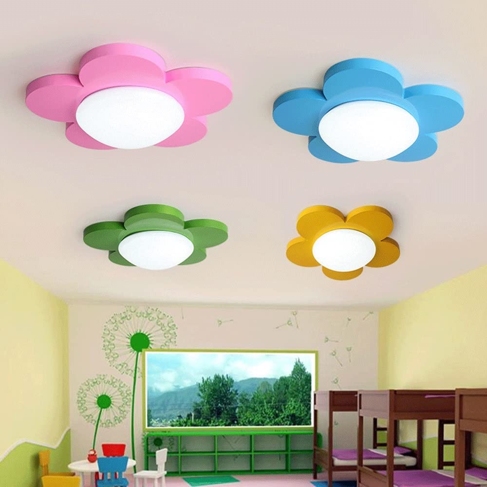 Cálido dormitorio de niños y niñas lámparas de techo creativas luces de techo de girasol, dibujos animados luz de techo LED iluminación de decoración de interiores para habitación de niños jardín