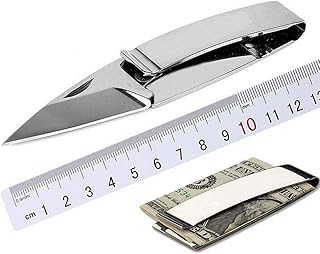 Money Clip Pocket Folding Knife - EDC Fold Knives Stainless Steel Silver Blade and Handle (Silver)
