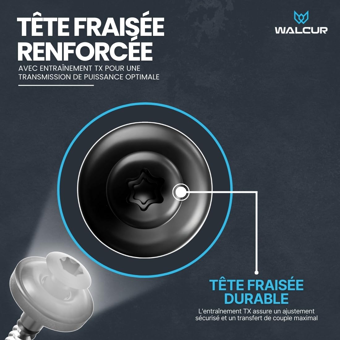 WALCUR Vis Spengler ø 4.5 x 25mm de Terrasse Autoperceuses en Acier Inoxydable 100 Pièces Étanches de Toiture avec Rondelles en Caoutchouc Anthracite Gris