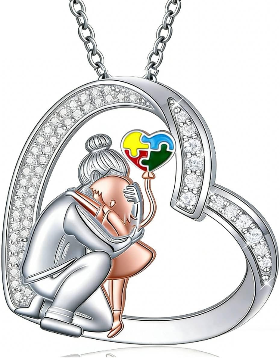 Autism Mom Necklace Autism Awareness Pendant Necklace ASD Jewelry ASD Gift for Women Mom