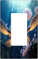 Vista 15 de Baby Turtle - Cubierta decorativa de pared para interruptor de luz de palanca de 1 banda, lindas tortugas subacuáticas, placa frontal eléctrica
