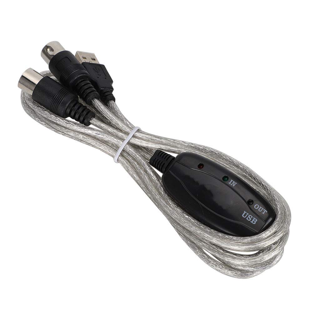 MIDI Cable, 16 Channels Plug and Play MIDI Adapter Cord USB LED Indicator Easy to Use Easy Conversion for PC-image-34