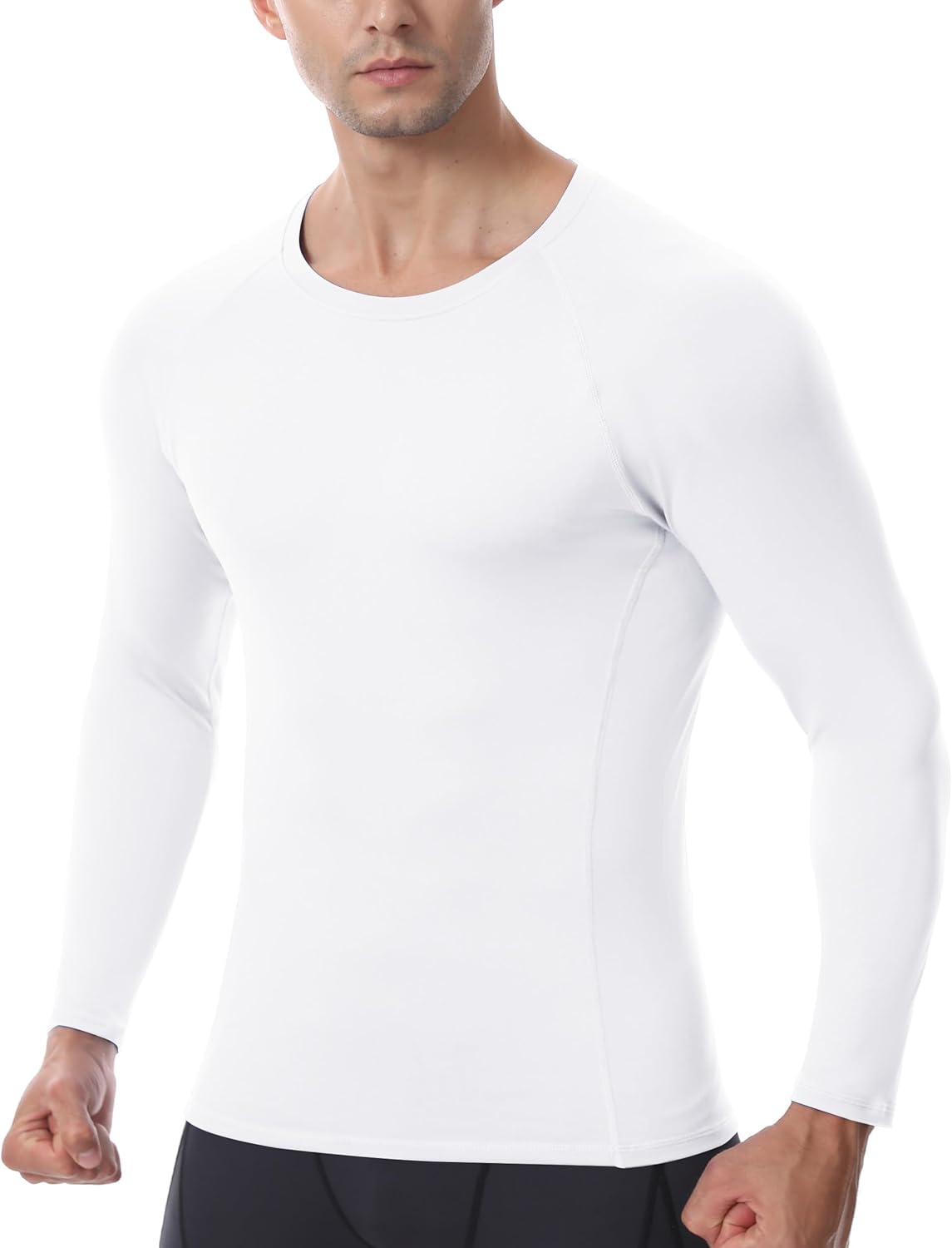 Men's Long Sleeve Compression Shirt, Quick Dry Athletic Base Layer Top, Skins Fit Football Running Workout Undershirt - Image 2