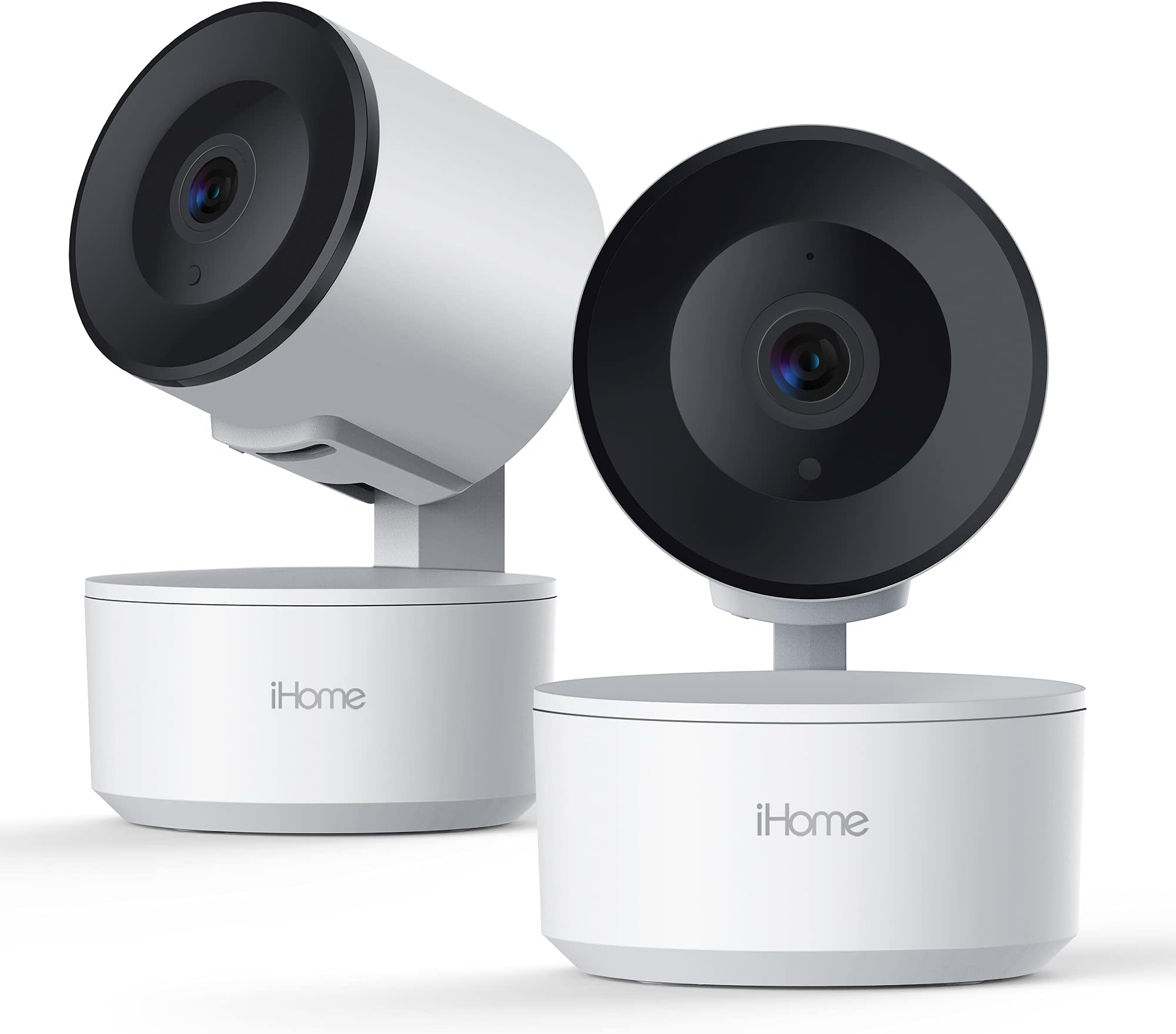 iHome Roto Smart Indoor WiFi Auto-Tracking Security Camera, Home Surveillance Cameras with 2-Way Audio, Night Vision, and Motion Alerts, 1080p HD, 2 Pack