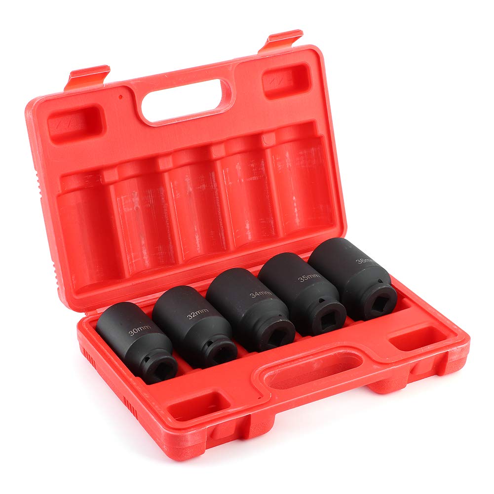 Juego de Llaves de Vaso de Impacto de 12 Puntas, 30 Llaves de Vaso de 36 Mm, Juegos de de de Impacto Profundo para Trinquete de Accionamiento, Juego de Herramientas a Prueba de Acero con
